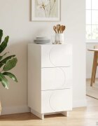 vidaXL Скрин Бял гланц 335 x 345 x 75 см Инженерна дървесина