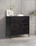 vidaXL Скрин с чекмеджета черен 75x35x70 см бор масив