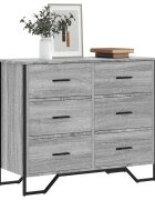 vidaXL Скрин с чекмеджета сив сонома 91x355x745 см инженерно дърво