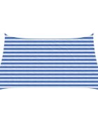 vidaXL Слънцезащитен плат 3 / 4 x 2 m HDPE Правоъгълна Синьо и бяло