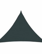 vidaXL Слънцезащитен плат 7 x 5 x 5 м HDPE Триъгълник Тъмнозелено