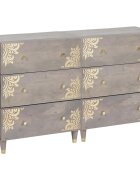 vidaXL Служебен шкаф 2 бр. 60 x 33 x 75 cm Солидно мангово дърво Сив