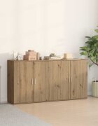 vidaXL Служебен шкаф 2 бр. Дъб 79 x 38 x 80 см Инженерна дървесина