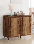 vidaXL Служебен шкаф 2 бр. Старо дърво 40 x 35 x 70 см