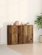 vidaXL Служебен шкаф 2 бр. Старо дърво 60 x 31 x 84 см