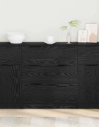 vidaXL Служебен шкаф 3 бр. Черния дъб 121 x 30 x 70 см