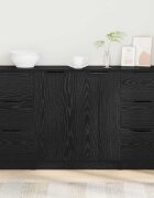 vidaXL Служебен шкаф 3 бр. Черния дъб 121 x 30 x 70 см