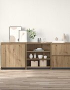 vidaXL Служебен шкаф 3 бр. Дъб 70 x 41 x 75 см Инженерна дървесина