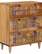 vidaXL Служебен шкаф 60 x 33 x 75 cm Солидно мангово дърво Естествен