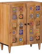 vidaXL Служебен шкаф 60 x 33 x 75 cm Солидно мангово дърво Естествен