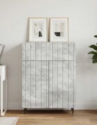 vidaXL Служебен шкаф Бетонно сиво 66 x 345 x 92 см