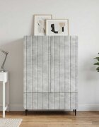 vidaXL Служебен шкаф Бетонно сиво 66 x 345 x 97 см