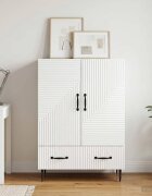 vidaXL Служебен шкаф Бял гланц 66 х 345 х 95 см Инженерна дървесина