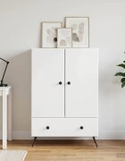 vidaXL Служебен шкаф Бял гланц 66 х 345 х 95 см Инженерна дървесина