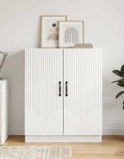 vidaXL Служебен шкаф Бял гланц 66 x 345 x 87 см Инженерна дървесина