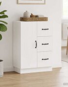 vidaXL Служебен шкаф Бял гланц 66 x 345 x 87 см Инженерна дървесина