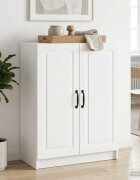 vidaXL Служебен шкаф Бял гланц 66 x 345 x 87 см Инженерна дървесина