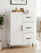 vidaXL Служебен шкаф Бял гланц 66 x 345 x 895 см Инженерна дървесина