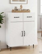 vidaXL Служебен шкаф Бял гланц 66 x 345 x 895 см Инженерна дървесина