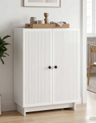 vidaXL Служебен шкаф Бял гланц 66 x 345 x 90 см Инженерна дървесина