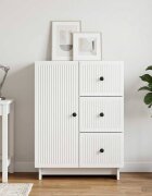 vidaXL Служебен шкаф Бял гланц 66 x 345 x 90 см Инженерна дървесина