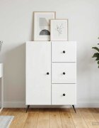 vidaXL Служебен шкаф Бял гланц 66 x 345 x 90 см Инженерна дървесина