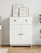 vidaXL Служебен шкаф Бял гланц 66 x 345 x 90 см Инженерна дървесина