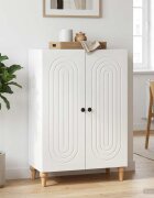 vidaXL Служебен шкаф Бял гланц 66 x 345 x 90 см Инженерна дървесина