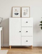vidaXL Служебен шкаф Бял гланц 66 x 345 x 90 см Инженерна дървесина