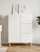 vidaXL Служебен шкаф Бял гланц 66 x 345 x 90 см Инженерна дървесина
