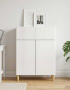 vidaXL Служебен шкаф Бял гланц 66 x 345 x 90 см Инженерна дървесина