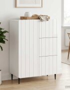 vidaXL Служебен шкаф Бял гланц 66 x 345 x 915 см Инженерна дървесина