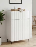 vidaXL Служебен шкаф Бял гланц 66 x 345 x 92 см Инженерна дървесина