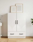 vidaXL Служебен шкаф Бял гланц 66 x 345 x 92 см Инженерна дървесина