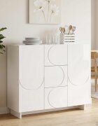 vidaXL Служебен шкаф Бял гланц 85.5 x 31 x 75 см Инженерна дървесина