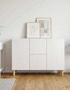 vidaXL Служебен шкаф Бял гланц 89 x 345 x 60 см Инженерна дървесина