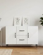 vidaXL Служебен шкаф Бял гланц 89 x 345 x 60 см Инженерна дървесина