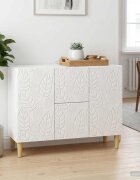 vidaXL Служебен шкаф Бял гланц 89 x 345 x 60 см Инженерна дървесина