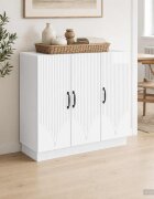 vidaXL Служебен шкаф Бял гланц 89 x 345 x 77 см Инженерна дървесина