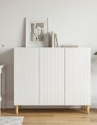 vidaXL Служебен шкаф Бял гланц 89 x 345 x 80 см Инженерна дървесина