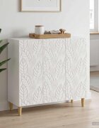 vidaXL Служебен шкаф Бял гланц 89 x 345 x 80 см Инженерна дървесина