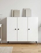 vidaXL Служебен шкаф Бял гланц 89 x 345 x 80 см Инженерна дървесина