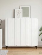 vidaXL Служебен шкаф Бял гланц 89 x 345 x 82 см Инженерна дървесина