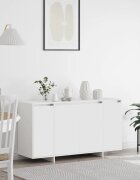 vidaXL Служебен шкаф Бяло 135 x 41 x 75 см Инженерна дървесина