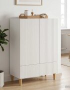 vidaXL Служебен шкаф Бяло 66 х 345 х 95 см Инженерна дървесина
