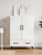 vidaXL Служебен шкаф Бяло 66 х 345 х 95 см Инженерна дървесина