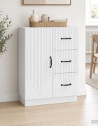 vidaXL Служебен шкаф Бяло 66 x 345 x 87 см Инженерна дървесина