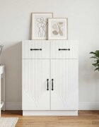 vidaXL Служебен шкаф Бяло 66 x 345 x 87 см Инженерна дървесина