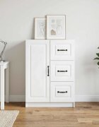 vidaXL Служебен шкаф Бяло 66 x 345 x 87 см Инженерна дървесина