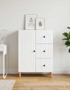 vidaXL Служебен шкаф Бяло 66 x 345 x 90 см Инженерна дървесина
